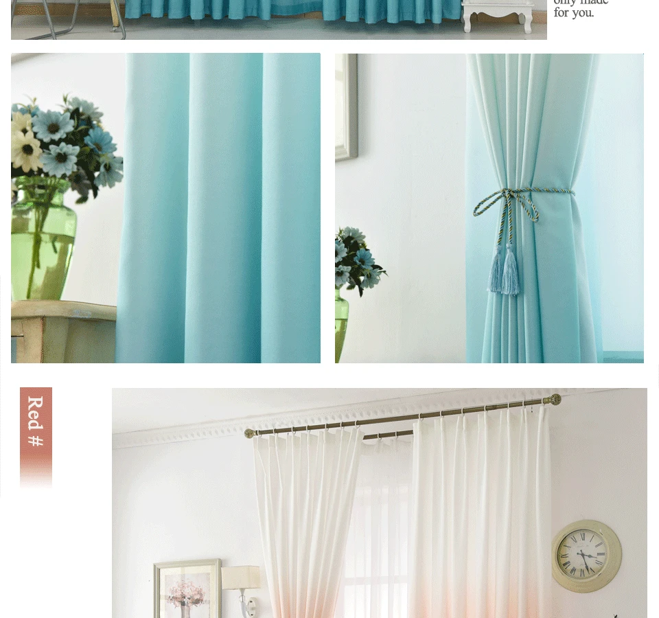 ICECUR, современные шторы градиентного цвета для спальни, гостиной, новые модные оконные шторы, занавески, домашний декор, Индивидуальный размер