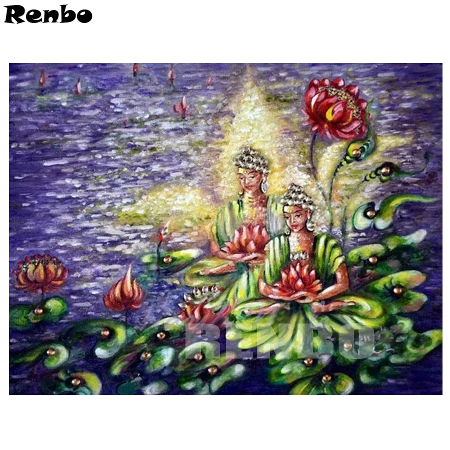 Claude Water Lilies buddha Diamond Painting 5d Diy Diamond Embroidery Diamond Mosaic