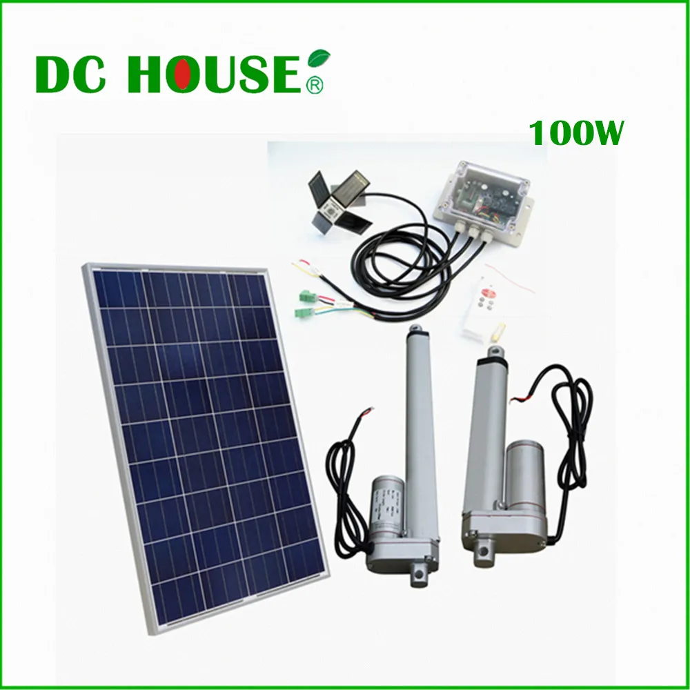 

400W Solar Kit 4 PCS 100W Poly Solar Panel with 150mm Linear Actuator and 300mm Linear Actuator Solar Generators