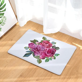 

Nordic style Flower mat bedroom rug kitchen bathroom mat rectangular door mat
