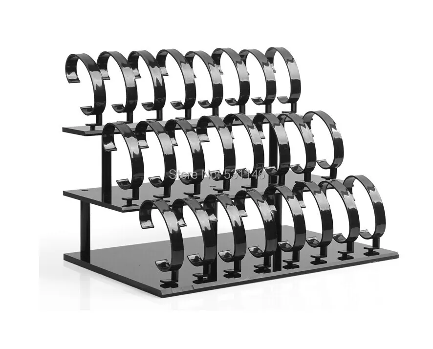 

Black color Three-layer Acrylic Watch Display Rack Holder Show Stand 5pieces/lot