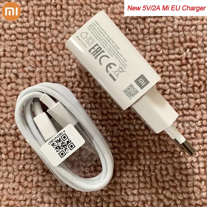 

Original XIAOMI MI USB Charger Adapter 5V/2A EU Micro USB/Type C Data Cable For Mi F1 6X 5 6 8 9 SE Redmi Note 7 Pro k20 4A 5A