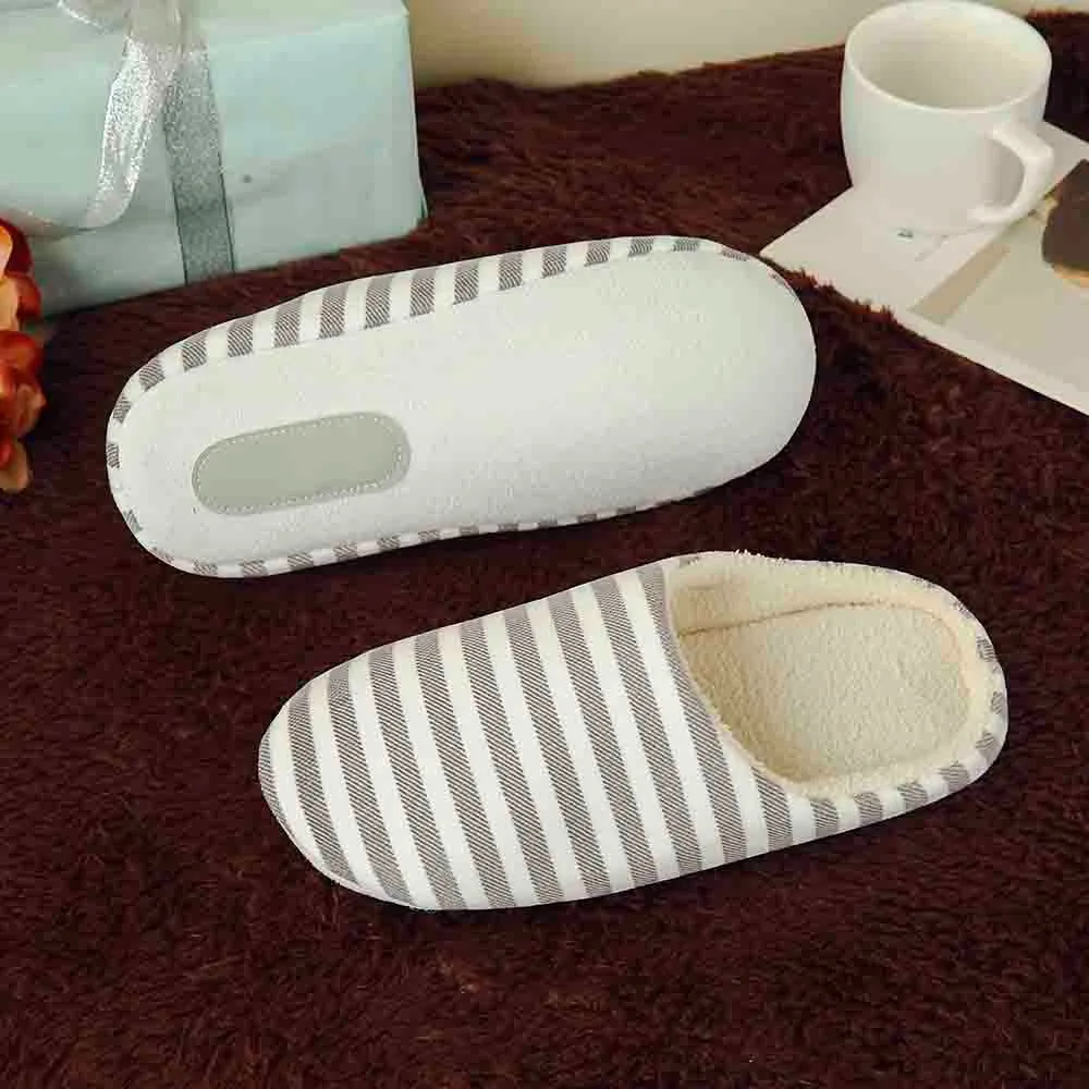 Sleeper#501 NEW Women Men Warm Striped Slipper Indoors Anti-slip Winter House Shoes casual home ladies hot Free Shipping