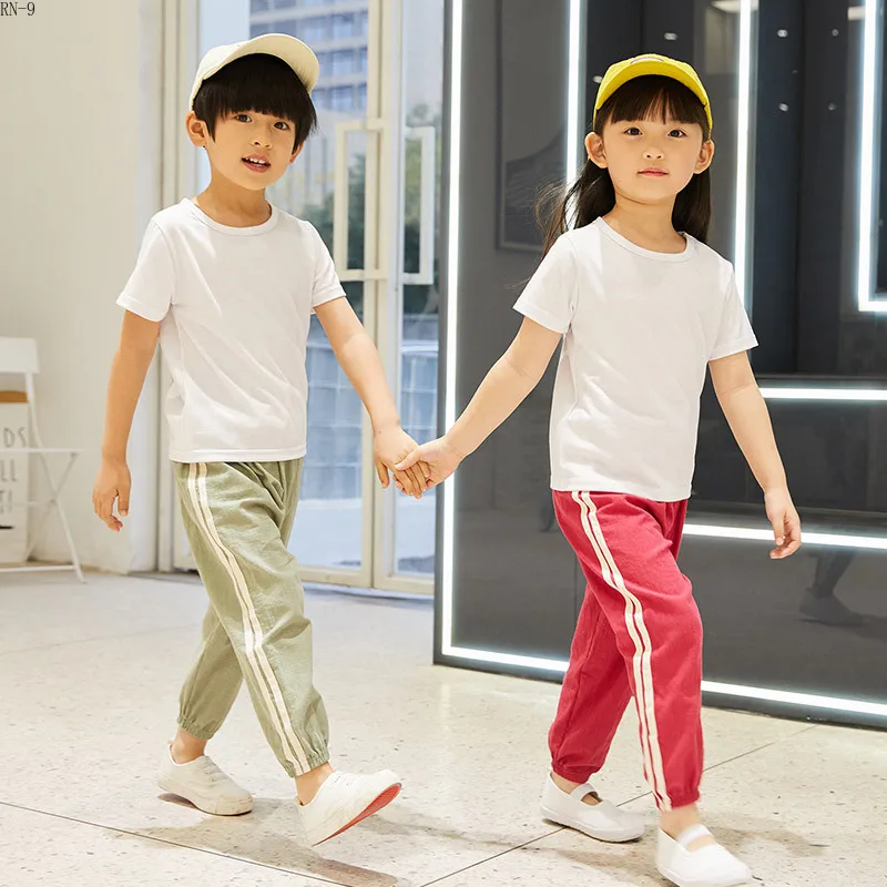 Children's Mosquito-proof Pants Summer Unisex Lantern Pants Cotton and Linen Girl's Casual Autum Thin Boys Pants Spring Capris