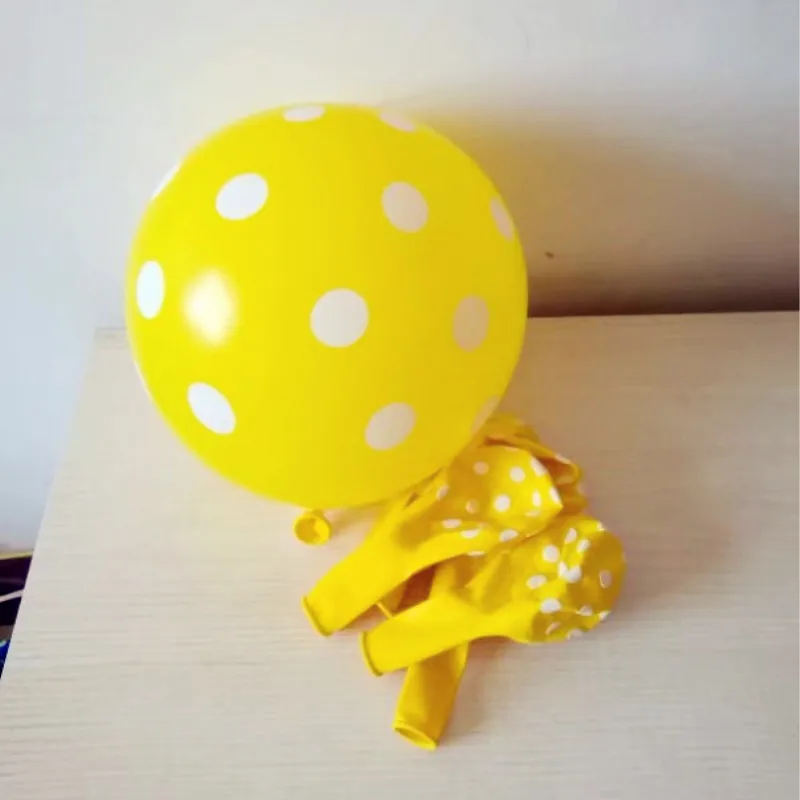 

Yellow balloons 50pcs / lot12 inch thick helium latex wave point ballon baby birthday party balloon wedding decoration kids toys