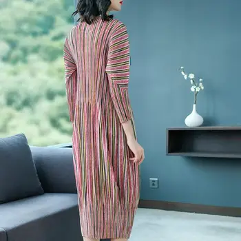 

European print stripe slim plaid dress spring 2019 new medium and long style temperament pencil dress free shipping