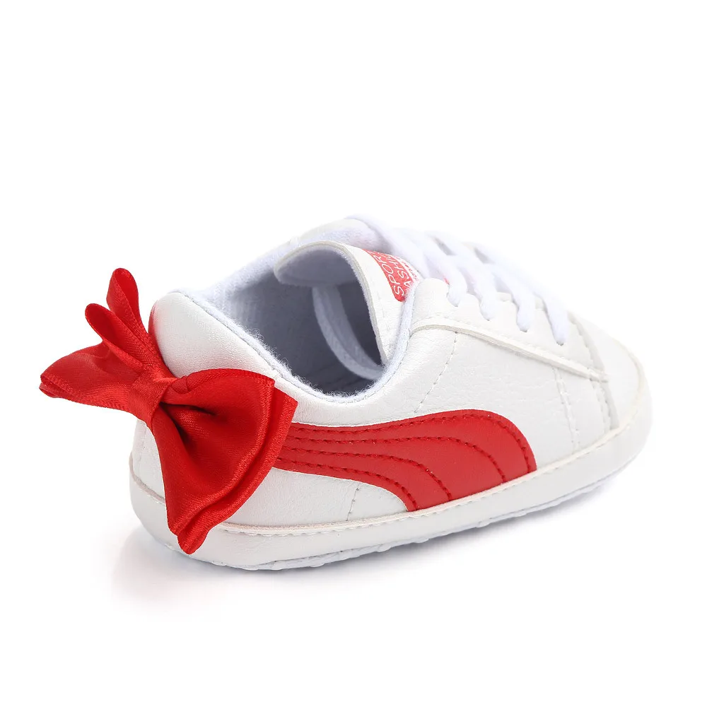 New Newborn Toddler Infant Baby Girl Boy Soft Sole Pu leather Crib Shoes Sneaker Prewalker Little white Baby Shoes 0-18M