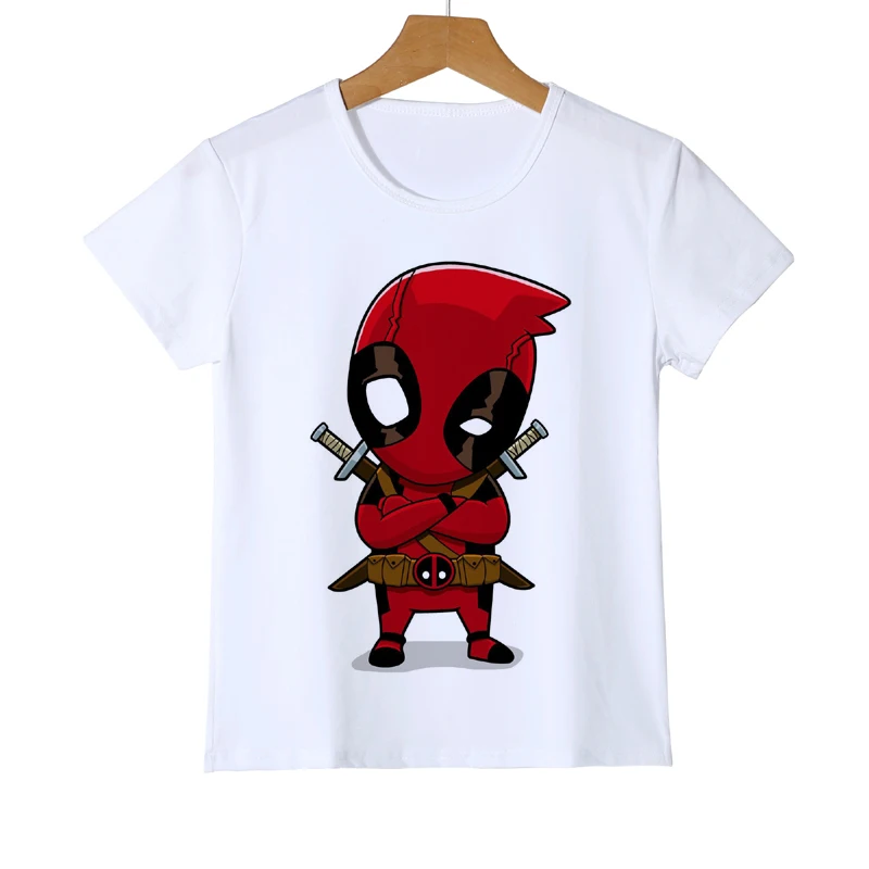 Летний Дэдпул с миньонами футболка детские забавные 3D мультфильм футболка одежда для мальчиков и девочек короткий рукав Camisetas футболка Y11-2 - Цвет: 1