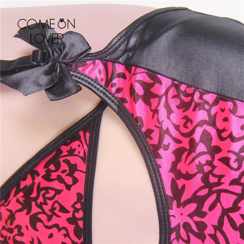 Comeonlover Plus Size Leather Open Cup Bustier Sexy Dress Porno RI70134 With Garter Picardias Eroticos Mujer Exotic Lingerie