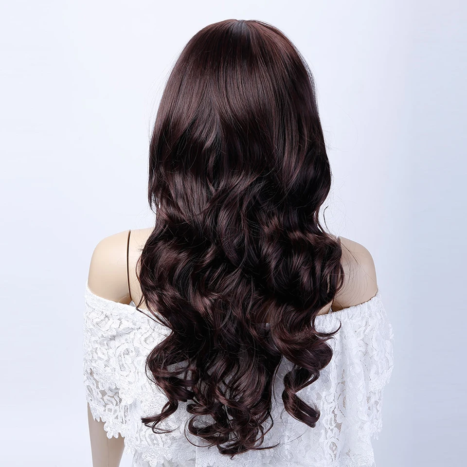 AOSIWIG синтетические волосы длинные волнистые парик с челкой костюм Хэллоуин вечерние термостойкие косплей натуральный парик для женщин