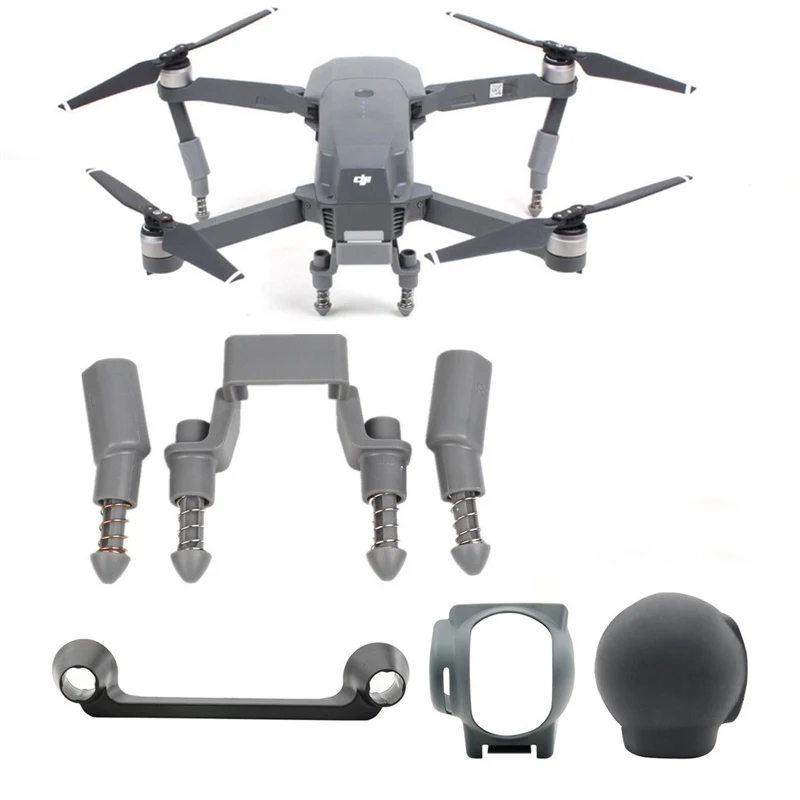 

4In1 for DJI Mavic Pro Kits Remote Control Joystick Holder Heightened Damper Landing Gear Lens Hood Sunshade Silicone Cover