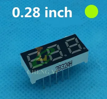 

Green 3 Bit 0.28 inch Digital Tube LED Light 7 Segment Display 22.6*10*6.1mm Nixie tube common cathode