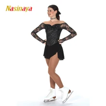 Платье для фигурного катания Nasinaya, индивидуальные юбки для конькобежцев для девочек, женщин, детей, Patinaje, гимнастика, представление 274