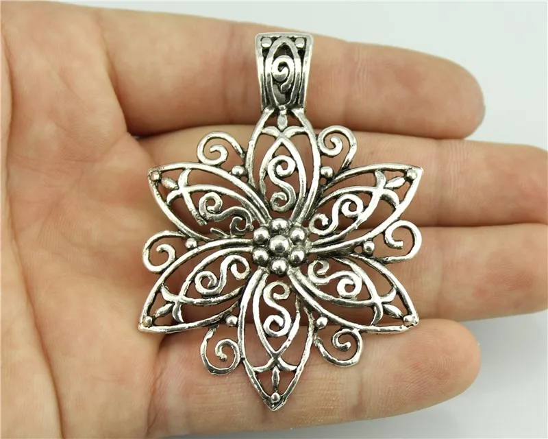 

WYSIWYG 1pcs 66x47mm Big Flower Charm Pendants Bohemia Charm Flower Pendants Bohemia Flower Pendants Charm