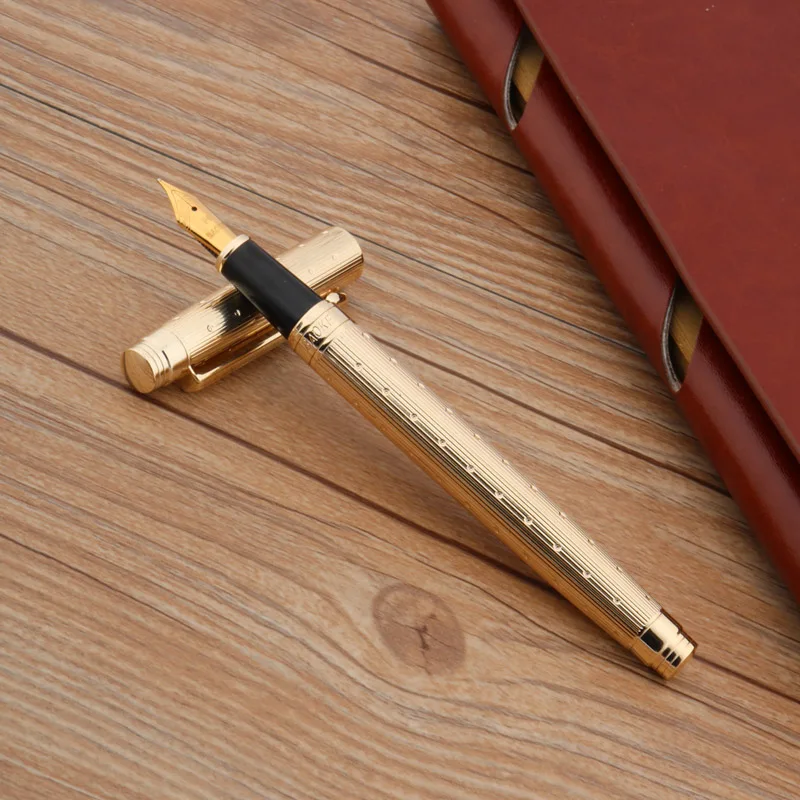 

luxury GOLDEN Medium Nib Star pattern waves Fountain Pen signature elegante PEN Stationery Office Supplies