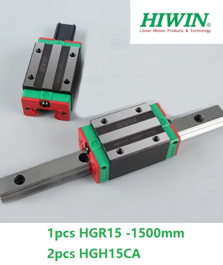 

1pcs 100% original Hiwin linear guide linear rail HGR15 -L 1500mm + 2pcs HGH15CA linear narrow sliding block for cnc router