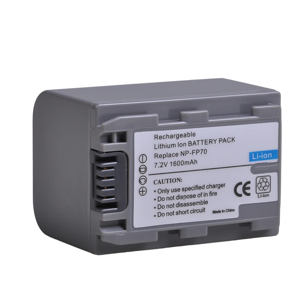 PowerTrust 1x1600 mAh NP-FP70 FP70 батарея для sony NP FP70 NP FP71 NPFP70 NPFP71 батареи для видеокамеры