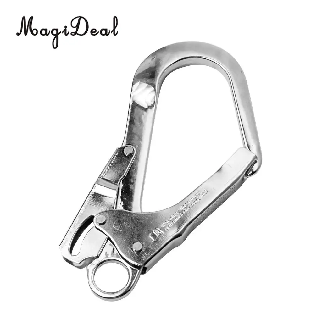 High Quality 25KN Alloy Snap Lock Hook Clip for Rock Tree Climbing Rappell Rescue Fall Arrest Lanyard Harness Caving Exploring