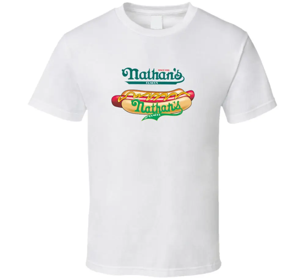 Nathan's Famous Funny T Shirt Tee Eating Contest Many Colors Gift New From US2019 fashionable Brand 100%cotton Printed Round Nec | Мужская