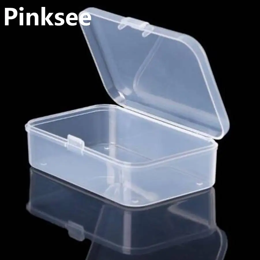 Details about   8.5x5.5x1.6 cm Transparent Rectangle Jewelry Storage Lock Box Container S2 