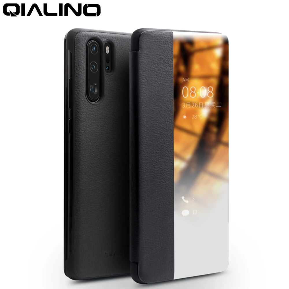 Qialino ультра тонкий флип чехол из натуральной кожи для Huawei P30 Pro 6 47 дюймов ручной