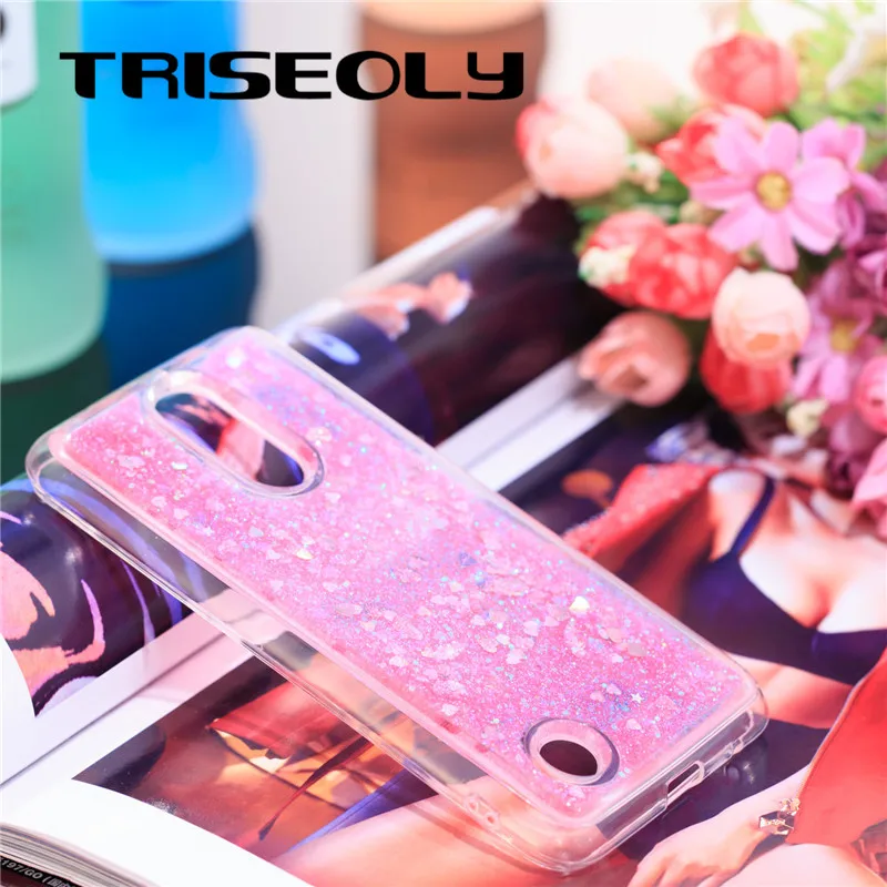 

TRISEOLY Fashion Quicksand Waterfall Phone Case For LG K4 2017 X230 Funda Soft TPU For LG K4 2017 For LG X230 5" Case Cover Capa