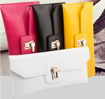 

2019 Fashion Genuine Leather Handbag Women Day Clutch Female Shoulder Crossbody Bag Messenger Bag With Metal Buckle Clutch HB279