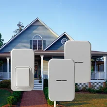 2017 Top Fashion New Arrival Plug No Wireless Door Bell Ring Chime 1 Button 2 Receivers Us Eu Uk Au Plug Waterproof Bell