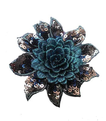 5 шт блестки вышивают цветок Patche 3,2 дюймов - Цвет: sapphire blue