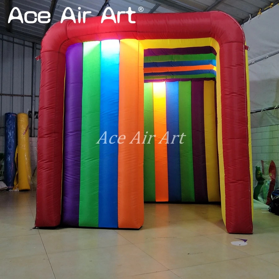 

Colorful material and lighting mini photo cube inflatable photo booth enclosure,children funny canopy playing booth for Poland