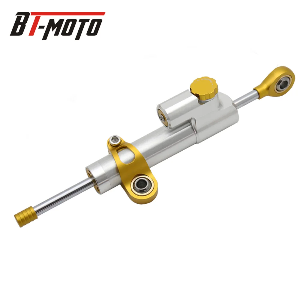 MT07 MT09 FZ MT 09 мото ЧПУ демпфер руля StabilizerLinear Обратный контроль безопасности над 600CC велосипед для KTM Kawasaki Suzuki - Цвет: silver gold