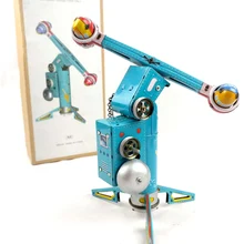 Из печати Ретро MS446 спиннинг ракета оловянные часы игрушечная техника коллекция
