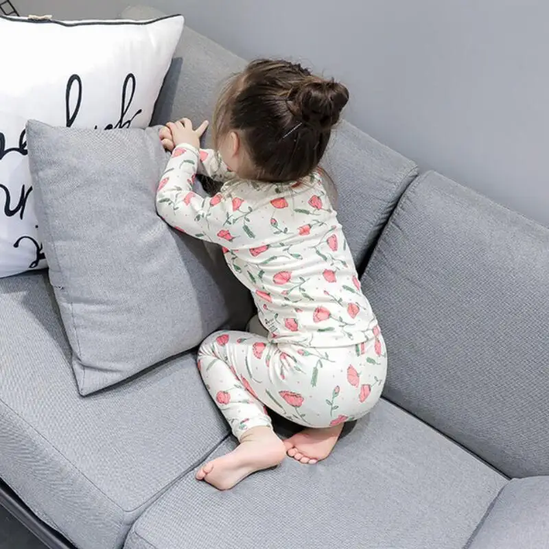 2018 Spring Fall Baby Toddler Pajamas Kids Floral Long Sleeve