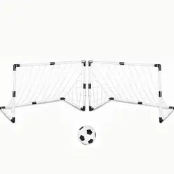 2 комплекта DIY детские спортивные футбольные цели с футбольным мячом и насосом практика Scrimmage игра футбольные ворота DIY белый подарок для