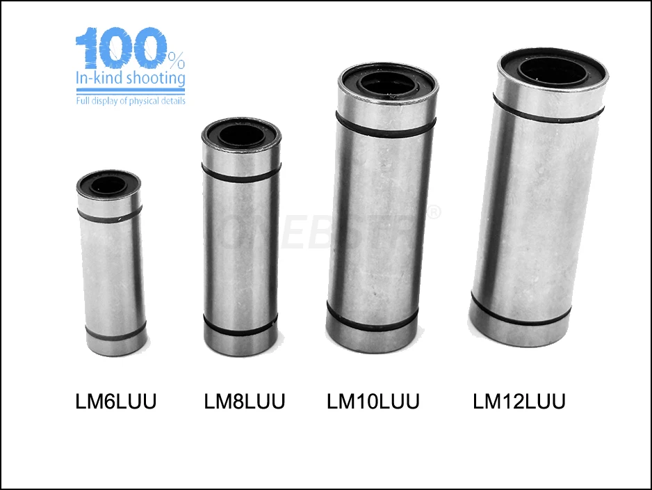 3D Printer Accessories Linear Bearing Extended Type LM6LUU LM8LUU LM10LUU LM12LUU CNC Linear Bearings for Rods Liner Rail 8