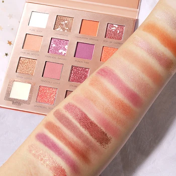 

16colors Brilliant Eyeshadow Pearly Makeup Glitter Pigment Smoky Eyeshadow Palette Waterproof Cosmetics Eye Shadow Tray