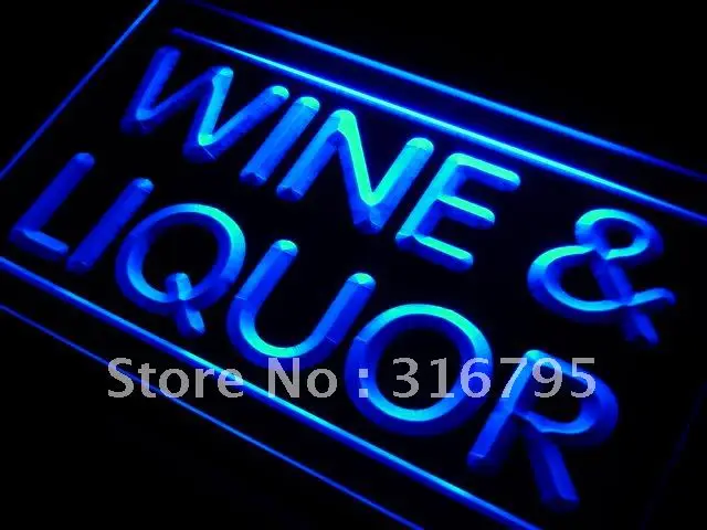 

i405 Wine and Liquor Store LED Neon Light Sign On/Off Switch 20+ Colors 5 Sizes