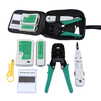 BRAVOLINK Network Ethernet Cable Tester RJ45 Kit RJ45 Crimper Crimping Tool Punch Down RJ11 Cat5 Cat6 Wire Line Detector