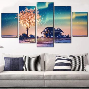 

Aurora Canvas Painting 5 Pieces Wall Art Picture For Living Room Poster and Prints Nordic Home Decor No Frame