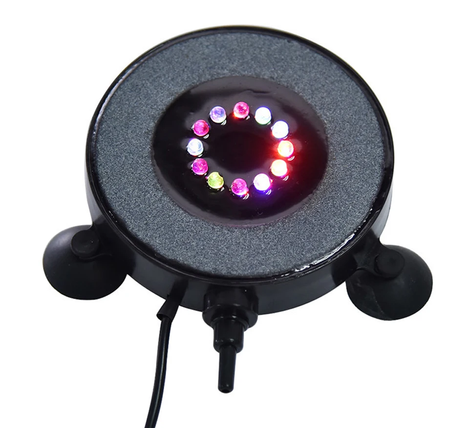 7 colors Waterproof LED Light Multi Color Fish Tank Lamp Submersible Mini Aquarium Lights Bubble Aeration Disc lighting