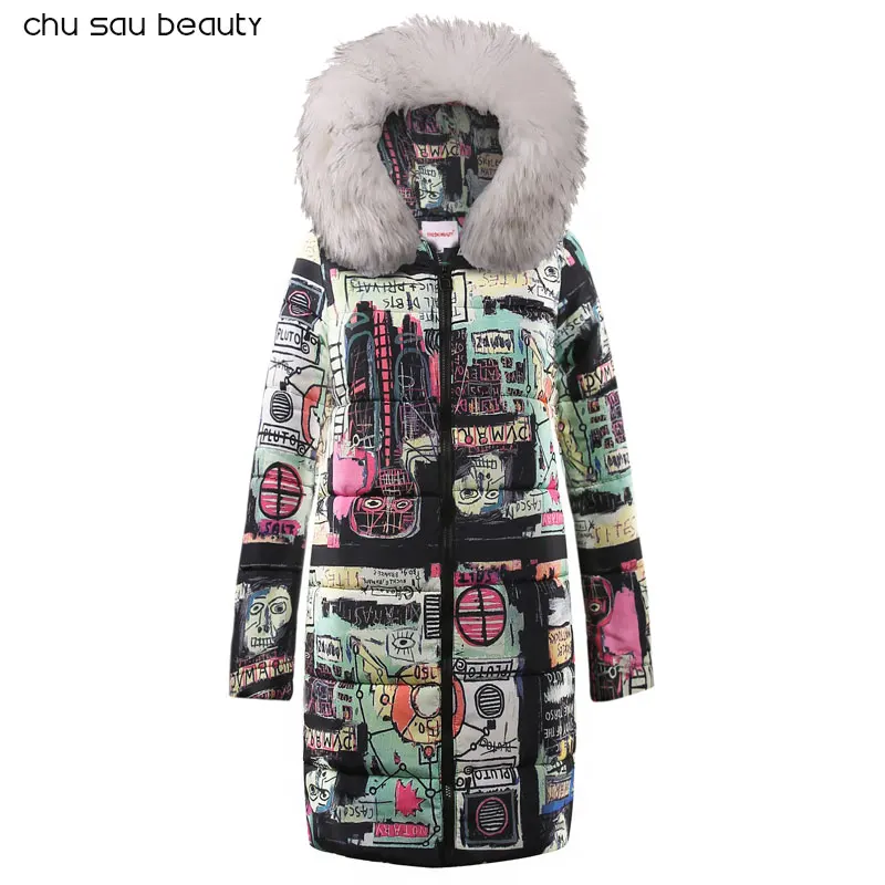 Big Fur 2018 New Parkas Female Women Winter Coat Thick Cotton Winter Jacket Womens Outwear Parkas New Fashion Women CY1642