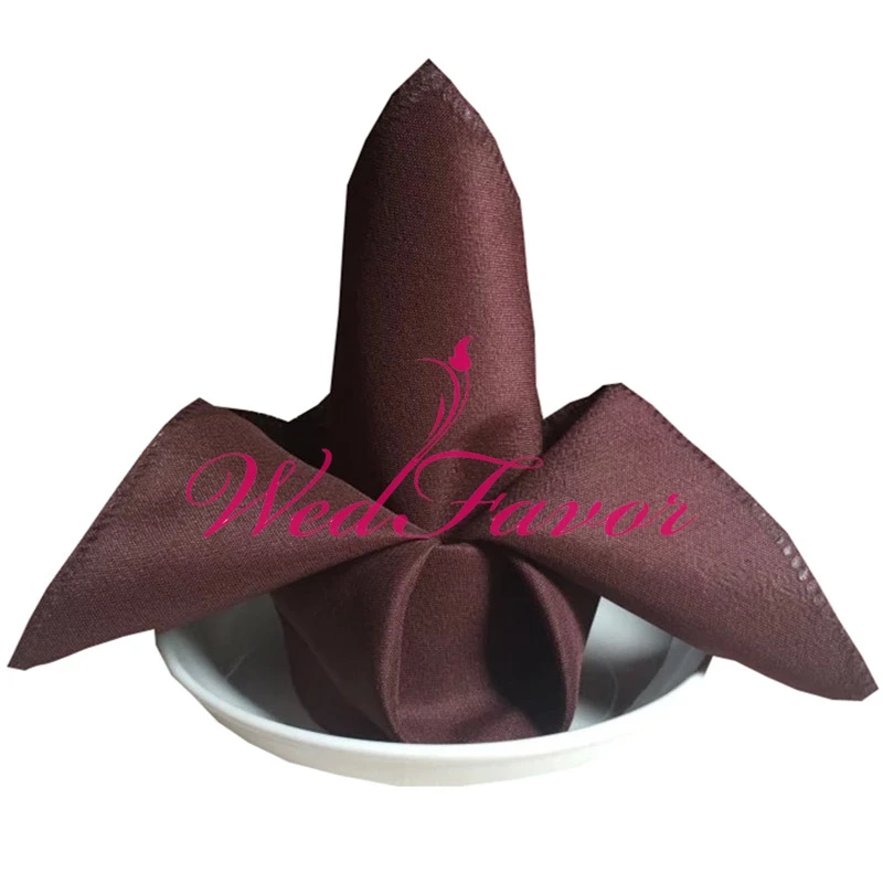 100pcs 45 x 45cm Dark Brown Linen Napkins Polyester Table Napkins Cloth
