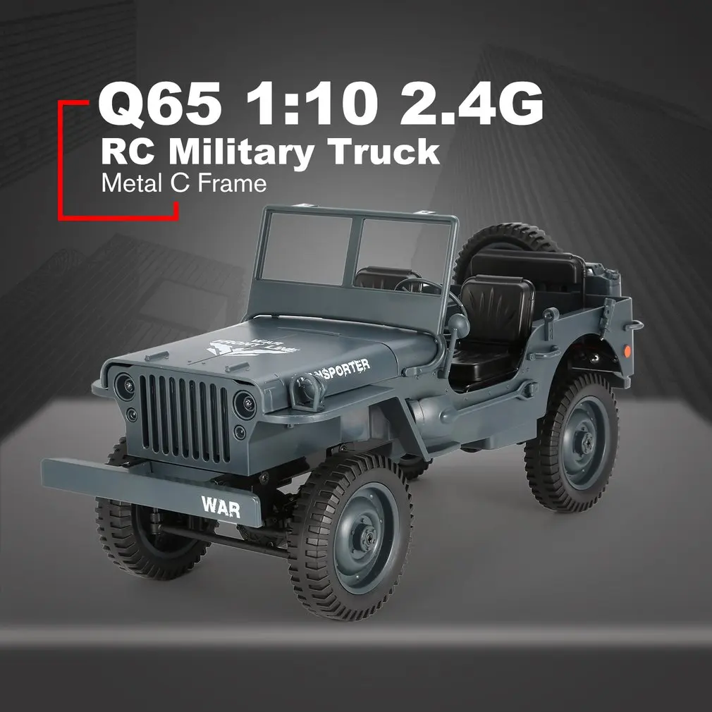 

JJR/C Q65 1:10 RC 2.4G Convertible Remote Control Light Jeep Four-wheel Drive Off-road Military Truck Climbing Car Toys