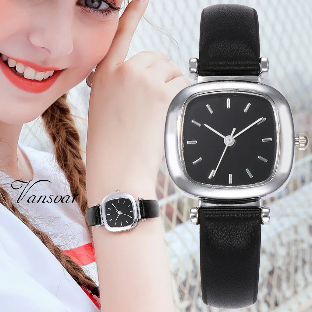 

Brand Square Dial Women Watch Leather Strap Bracelet Watch Small Dial Quartz WristWatches Dress Ladies Clock Gift Reloj Mujer #W