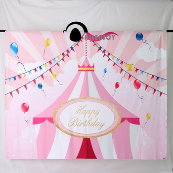 

Allenjoy photography backdrops Circus backdrop Pink Balloon Child Birthday Party Background a photo backdrop