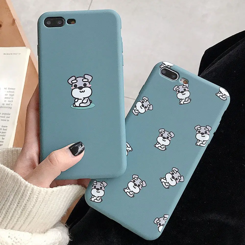 

Animal Soft TPU Case For iPhone XS X XR Xs Max 7 Plus 8 Plus Cases For iPhone 6 Plus 6S Plus Case Cute Schnauzer Phone Cover