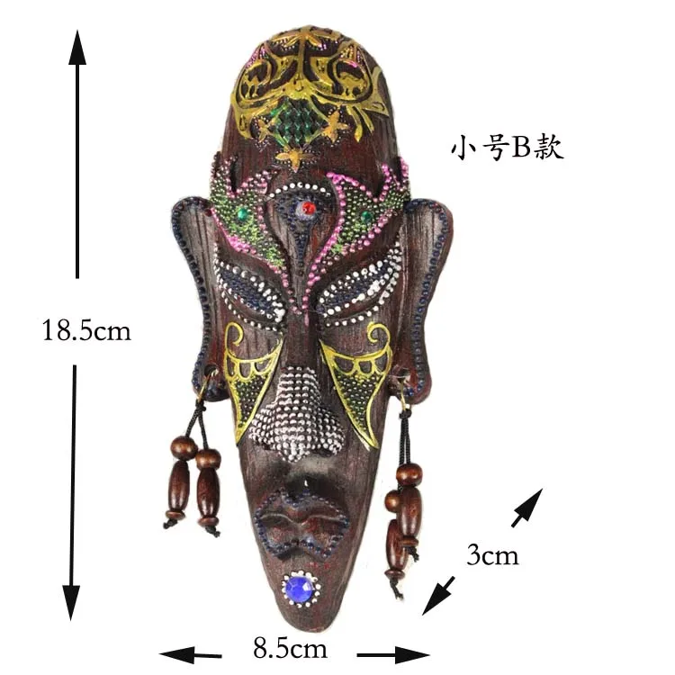 Aqumotic настенная африканская маска настенный Декор 3d маска племя ручное украшение Смола лицо крутые африканские маски Фейсбук Декор - Цвет: S B