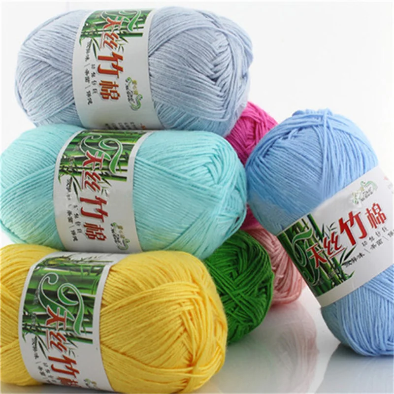 

Bamboo Cotton Yarn New Fashion Warm Soft Natural Knitting Crochet Mesh Yarn Wool House Women Handmade Knitting Yarn