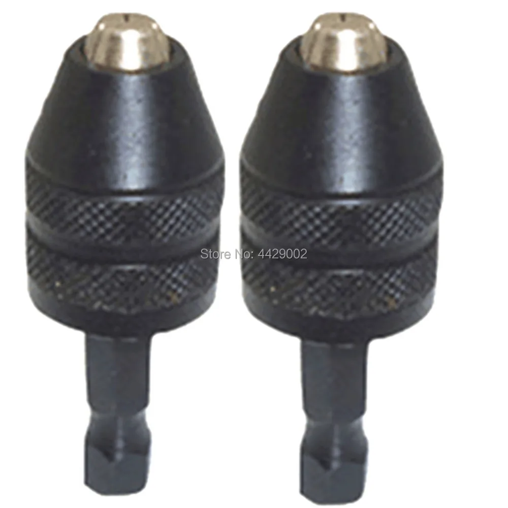 

2pcs Keyless Drill Chuck Bit Converter 0.3-3mm Power Screwdriver Drill Adaptor Chuck Impact Driver 1/4" Keyless Drill Bit Chuck
