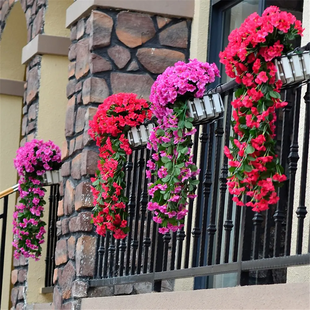Artificial Violet Flower Wall Simulation Plant Fake Vine for Wedding Home Garden Balcony Wall Floral Decora 1/2Pcs /Lot Artificial Violet Flower Wall Simulation Plant Fake Vine for Wedding Home Garden Balcony Wall Floral Decora 1/2Pcs /Lot